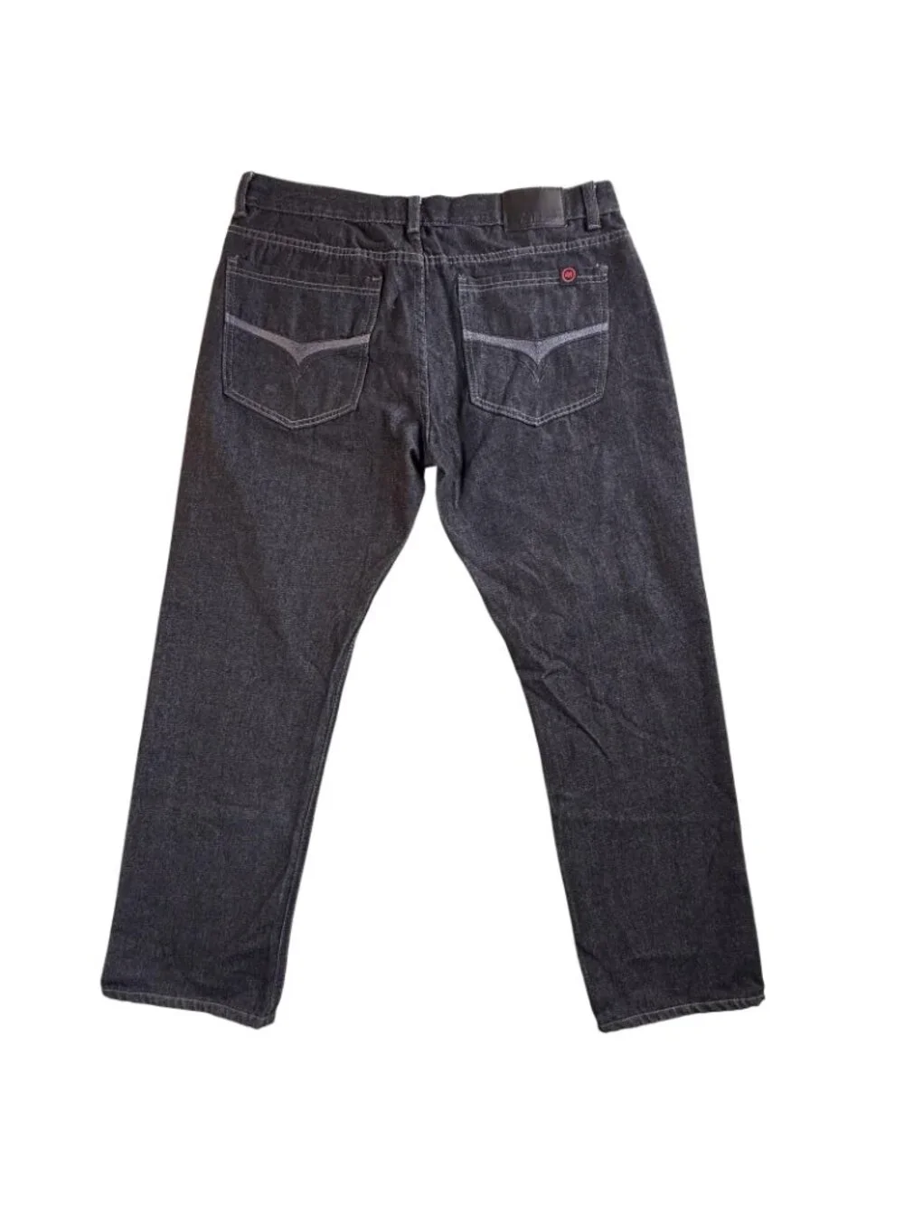 Mecca Jeans Mens 38x32 Black Regular Straight Denim Pants Casual Streetwear Y2K